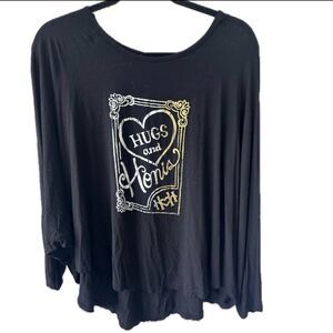Hugs N Honis Hawaiian Designer Rare Slouchy Dolman Sleeve Stretchy Top One Size